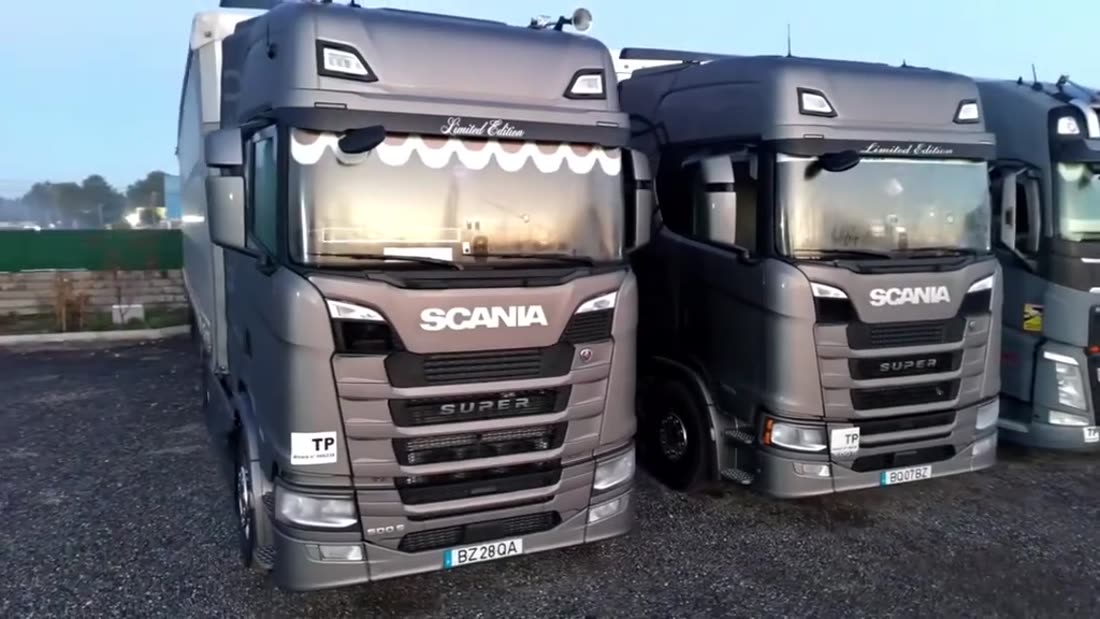 Tractor units parked side by side at the yard
